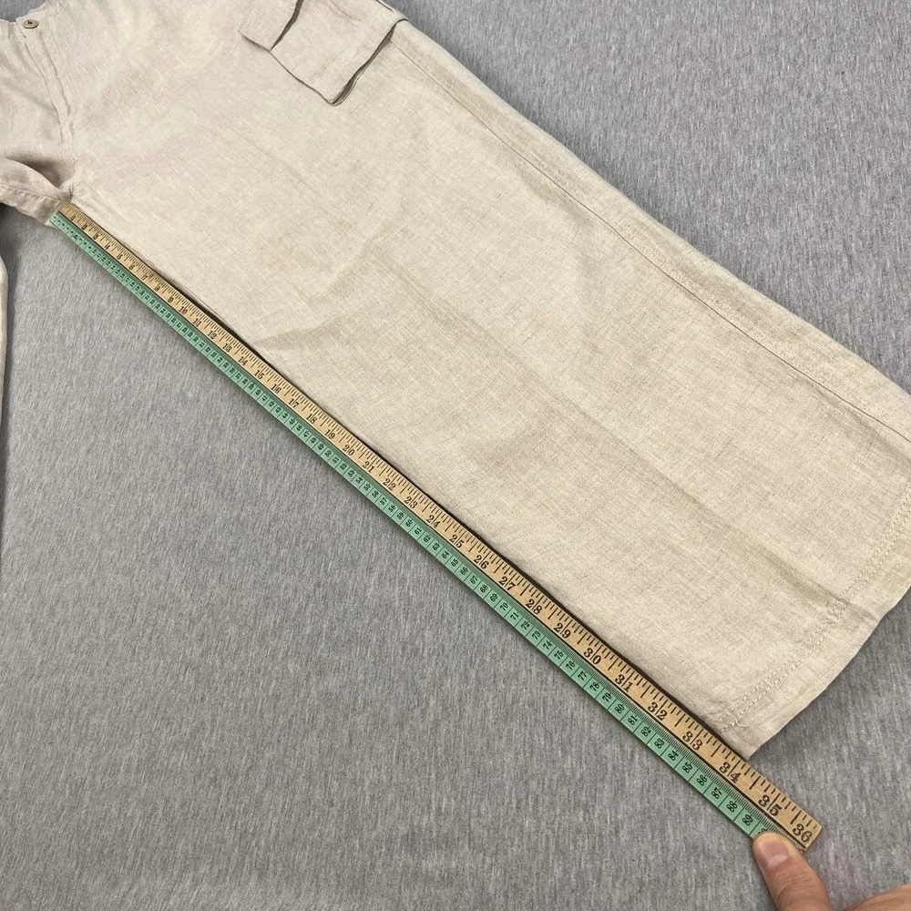 Tommy Bahama Linen Cargo Pants Mens XXL (44x34) Natural Light Beige Loose Relax